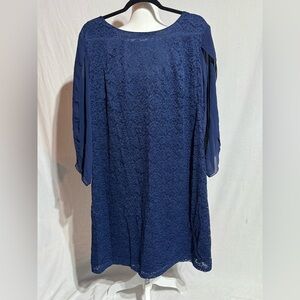 NWT Womens Grace Karin Blue Lace Flutter Sleeve Formal Dress PLUS SIZE 2XL
